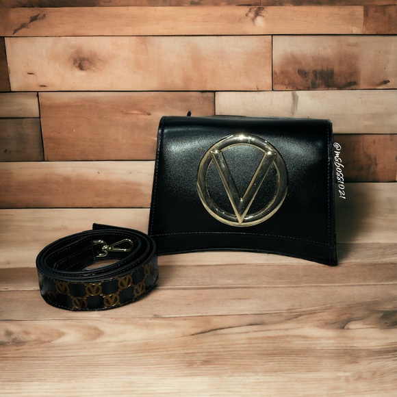 VALENTINO by Mario Valentino Italy Leather Honey Forever Crossbody in Black NWT - Picture 5 of 13